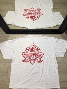 Y2K 2000s Orange County Choppers Flame Logo SpellOut Shirt